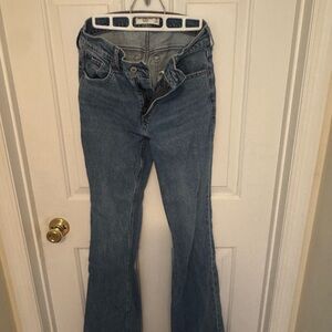 Abercrombie & Fitch Blue Flare Wide Leg Jeans